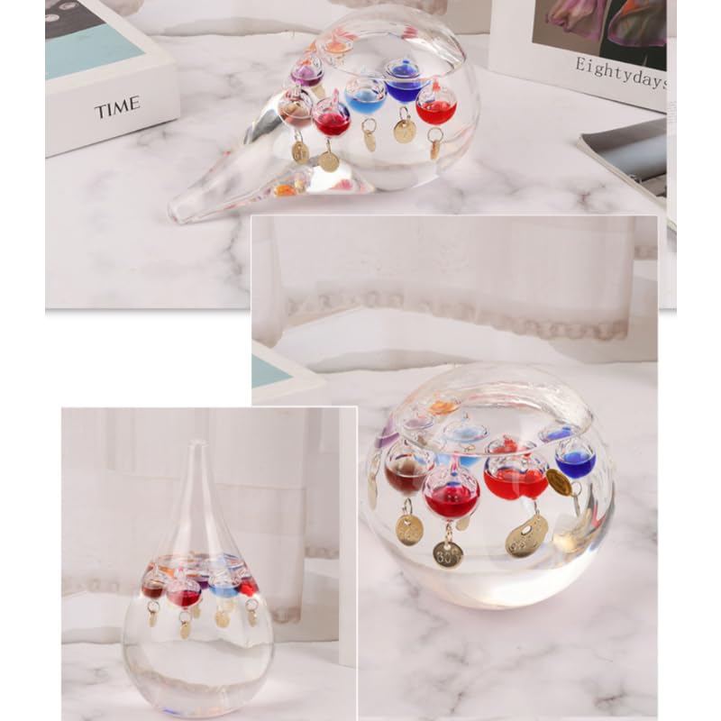 Amazon.co.jp: しずく型 温度計 マルチカラー ガラスフロート温度計